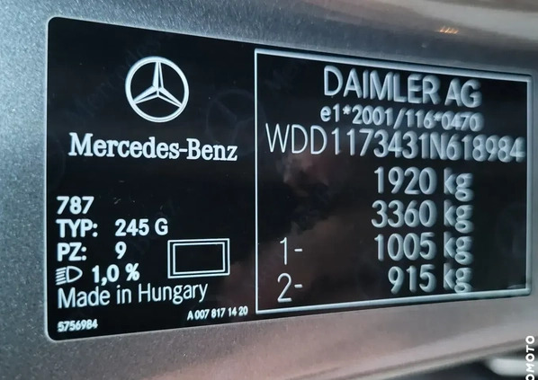 Mercedes-Benz CLA cena 89000 przebieg: 79000, rok produkcji 2018 z Tolkmicko małe 742